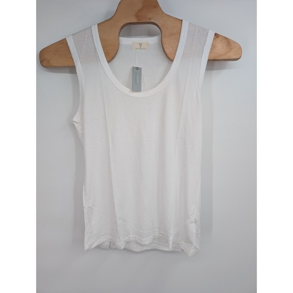 T.La Anthropologie NWT Women's scoop neck sleeveless tank white sz XL P